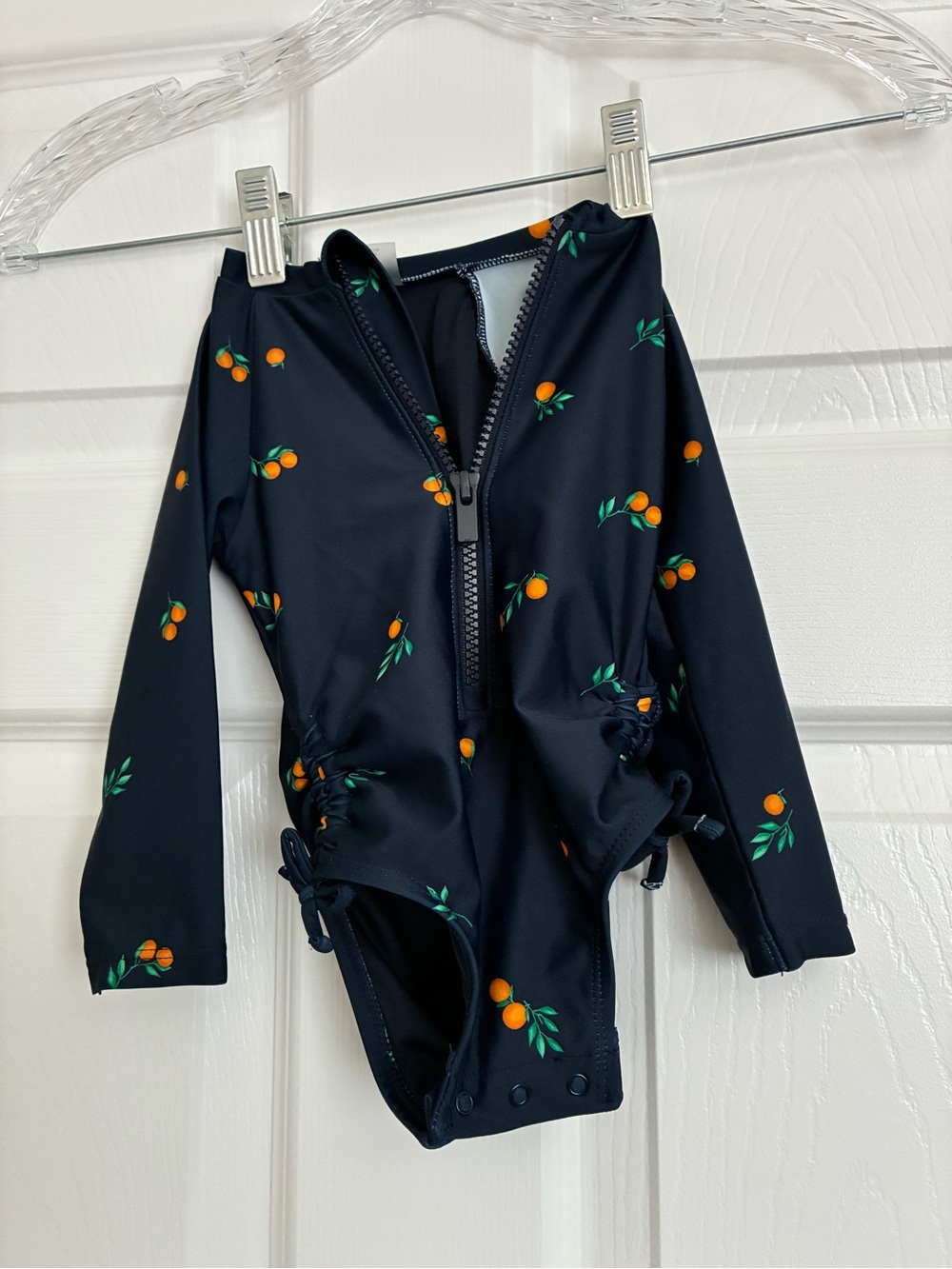 Old Navy Navy One-Piece Swimsuit with Orange Print